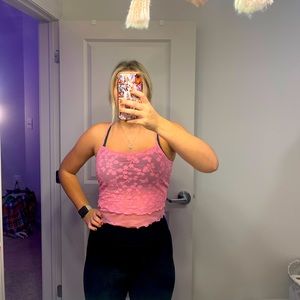 NWT forever 21 pink mesh butterfly top